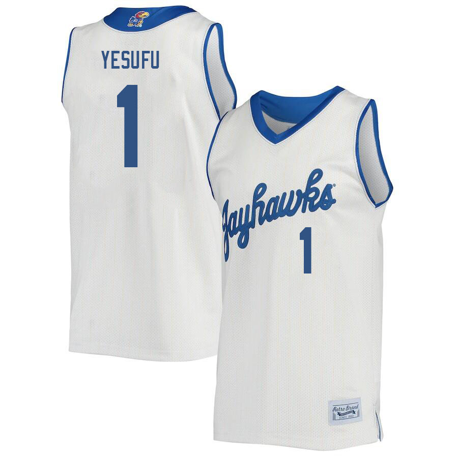 Men #1 Joseph Yesufu Kansas Jayhawks College Basketball Jerseys Sale-Retro